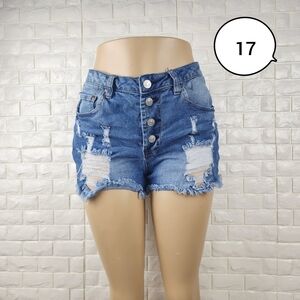 almost famous size 7 tattered high waist short